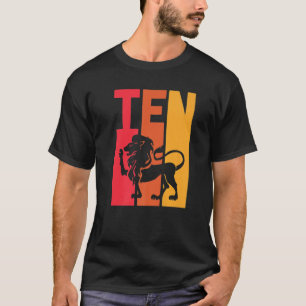 Camiseta 10º aniversário Leo Lion Zodiac Retro Girl Boy 10