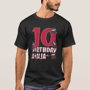 Camiseta 10º aniversário Ninja 10 anos Criança Ninjutsu B-D