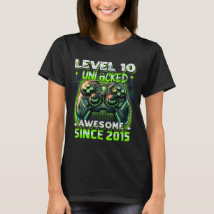 Camiseta 10º Aniversário Nível 10 Jogador 10 anos Vídeo Gam