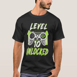 Camiseta 10º Aniversário Nível 10 Videos games sem bloqueio