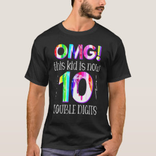 Camiseta 10º Aniversário Omg Este Miúdo Tem Agora 10 Dígito