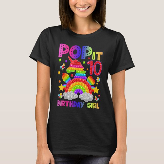 Camiseta 10º Aniversário Pop de Brinquedos Fidget (Frente)