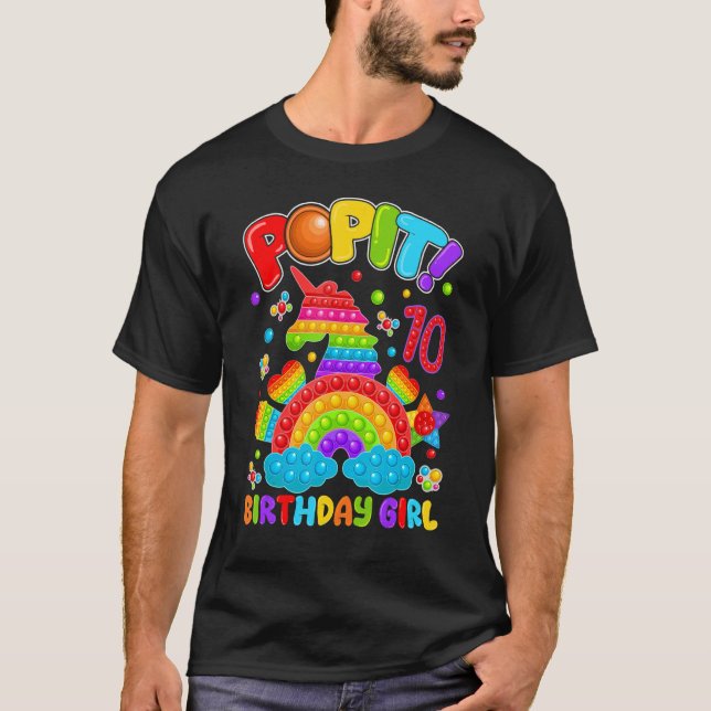 Camiseta 10º Aniversário Pop de Brinquedos Fidget (Frente)