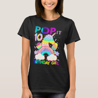 Camiseta 10º Aniversário Pop It Unicorn Fidget Toy 10 Anos 