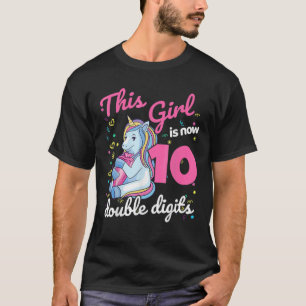 Camiseta 10º Aniversário Presente Unicórnio Esta Rapariga T