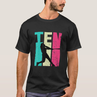 Camiseta 10º Aniversário Retro Baseball Amantes De 10 Anos