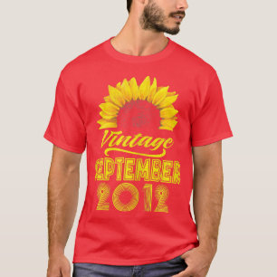 Camiseta 10º Aniversário Roupa Sunflower Vintage setembro