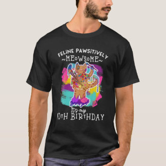 Camiseta 10º Aniversário, Tinta Engraçada, Artista De Gato,