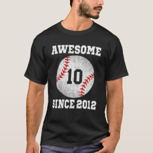 Camiseta 10º Jogador De Beisebol De Aniversário De 10 Anos 