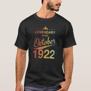 Camiseta 100º Aniversário Do Nascer De 100 Anos Em Outubro