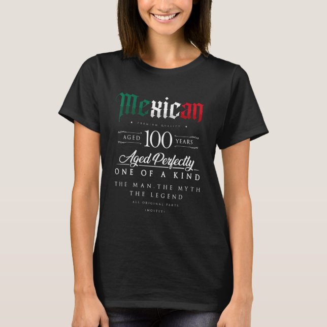Camiseta 100º aniversário do Nascer mexicano de cem anos (Frente)