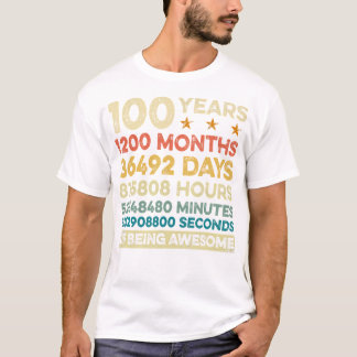 Camiseta 100º Aniversário Presente 100 Anos 1200 Meses