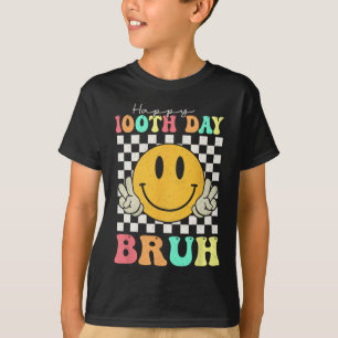 Camiseta 100º Dia Bruh Sorri 100 Dias De Meninos Escolares