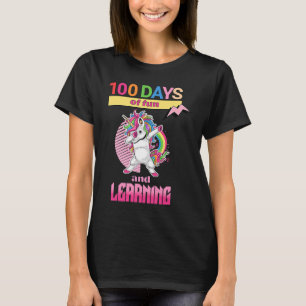 Camiseta 100º Dia da Escola 100 Dias de Diversão e Aprendiz