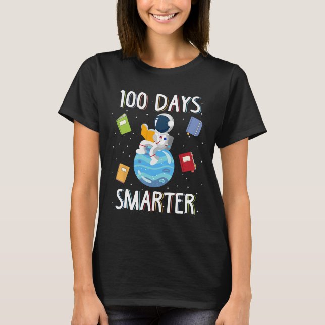 Camiseta 100º Dia Da Escola 100 Dias Mais Inteligentes Espa (Frente)