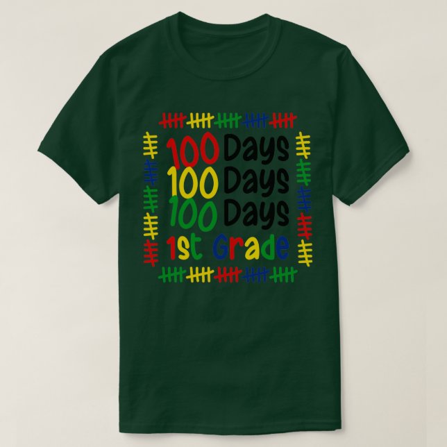Camiseta 100º Dia Da Escola 1ruas Meninas Estudantes T (Frente do Design)