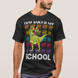 Camiseta 100º Dia da Escola Dino Kids Feliz 100 Dias de Din