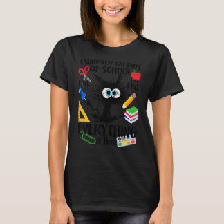 Camiseta 100º dia da escola Está tudo bem, estou bem em tud
