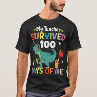 Camiseta 100º Dia Da Escola Meu Professor Sobreviveu 100 Di