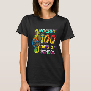 Camiseta 100º Dia Da Escola Rockin 100 Dias De Musi Escolar