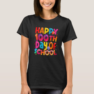 Camiseta 100º Dia de Aula para Professores Meninos Meninas 