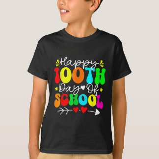 Camiseta 100º Dia De Aula Professor Crianças Criança Feliz