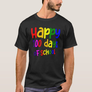 Camiseta 100º Dia de Escola Para Professores Crianças Color
