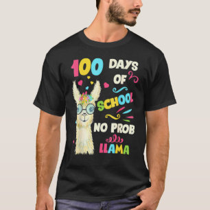 Camiseta 100º Dia De Escola Sem Prob Lama 100 Dias Mais Int