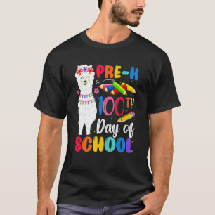 Camiseta 100º Dia De Escola Sem Problema Llama Feliz 100º D