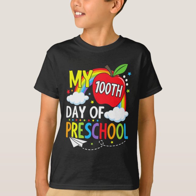 Camiseta 100º Dia De Estudantes De Diversão Na Pré-Escola C (Frente)