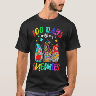Camiseta 100º Dia De Figuras De Gnomo Escolar Para Mulheres