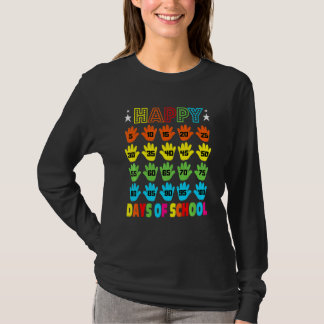 Camiseta 100º Dia De Figuras Escolares Para Crianças Menina