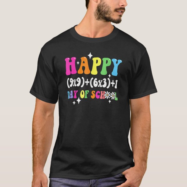 Camiseta 100º Dia de Fórmula Matemática Feliz 100 Dias (Frente)