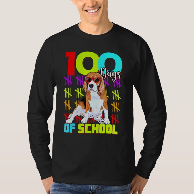 Camiseta 100º Dia de Meninos Escolares Figurino De Beagle (Frente)