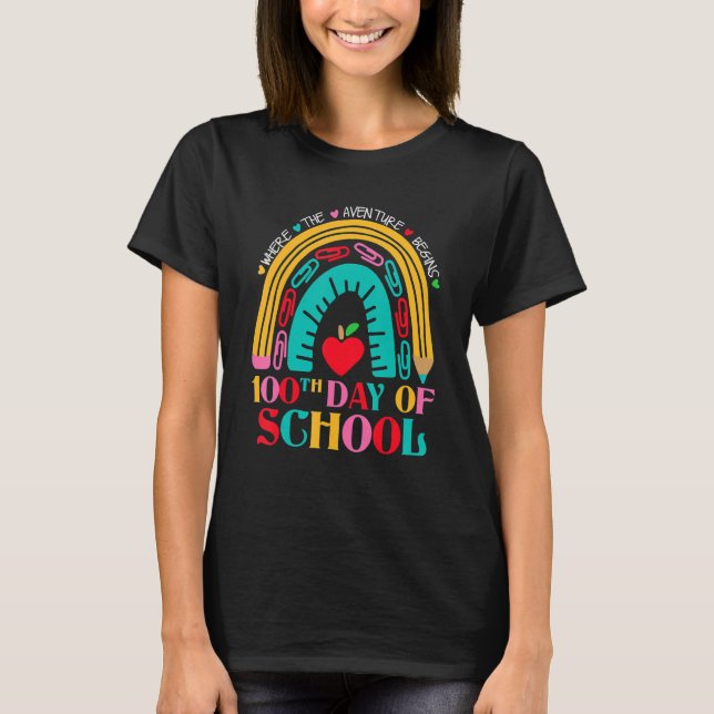 Camiseta 100º Dia De Professora Escolar 100 Dias Mais Intel (Frente)