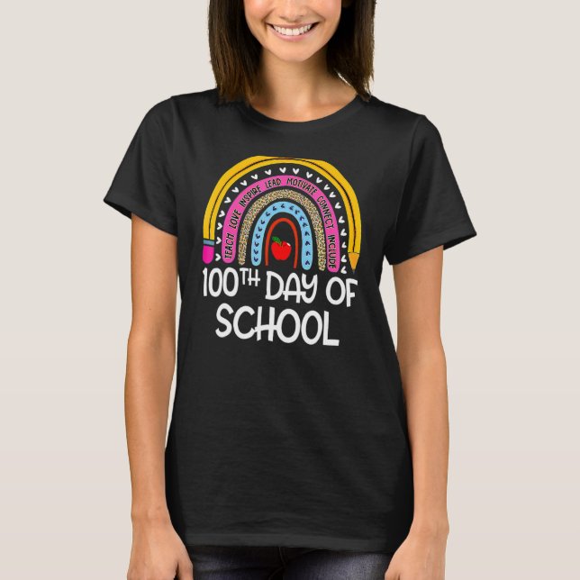 Camiseta 100º Dia De Professora Escolar 100 Dias Mais Intel (Frente)