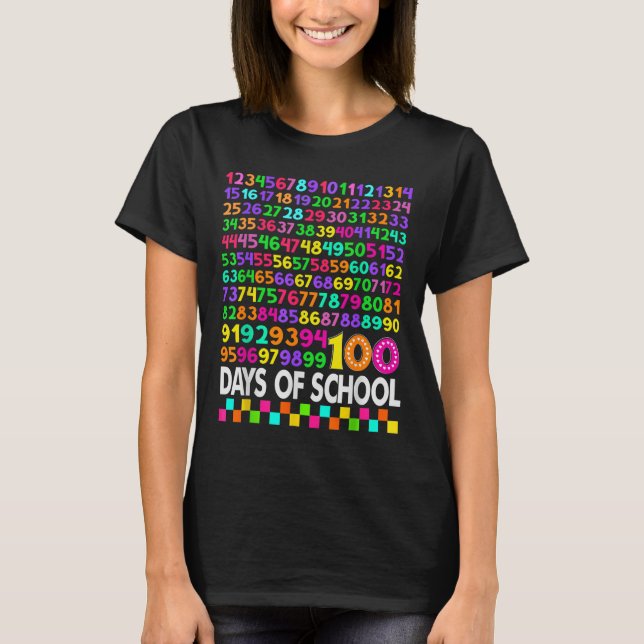 Camiseta 100º Dia de Professores Crianças 100 Dias de Matem (Frente)