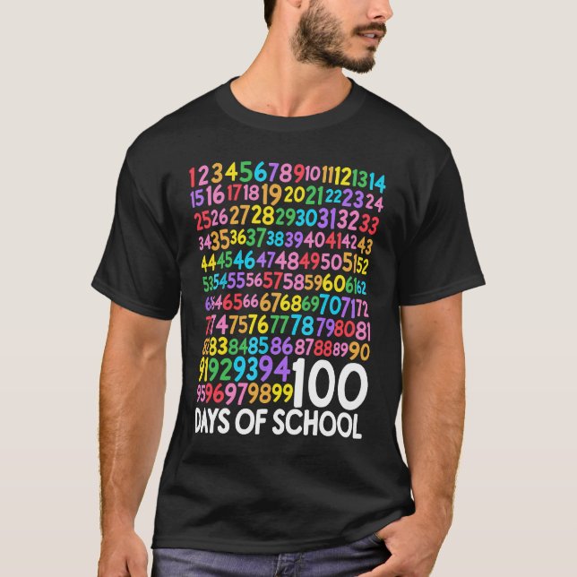 Camiseta 100º Dia de Professores Crianças 100 Dias de Matem (Frente)