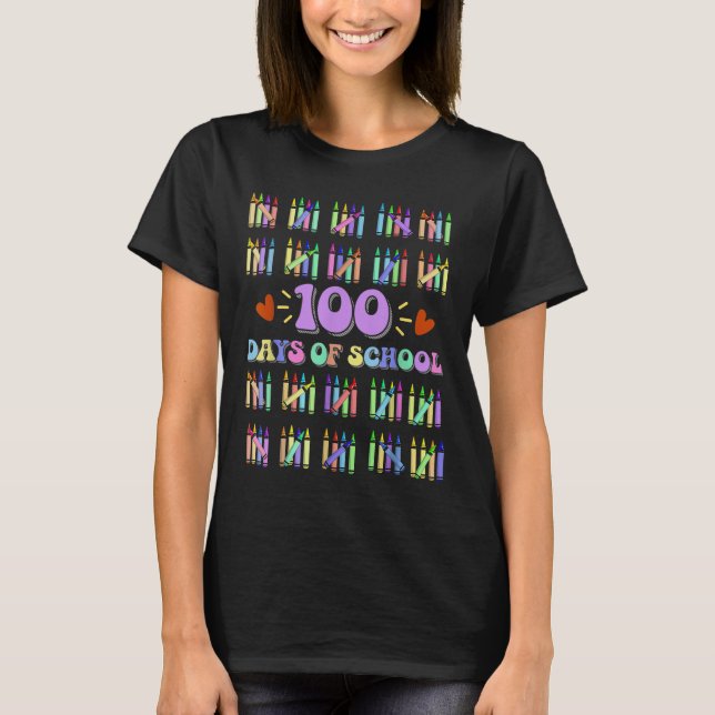 Camiseta 100º Dia de Professores Crianças 100 Dias de Matem (Frente)