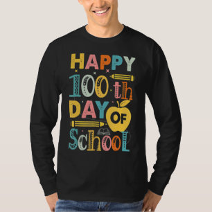Camiseta 100º Dia de Professores Crianças Feliz 100