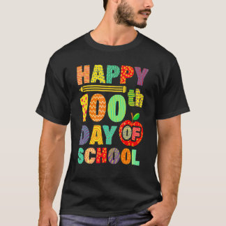Camiseta 100º Dia de Professores Crianças Feliz 100