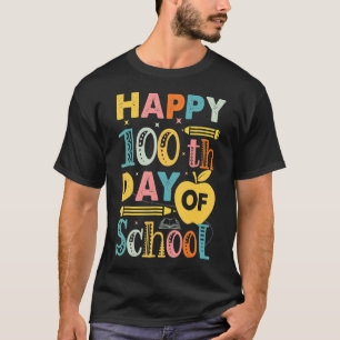 Camiseta 100º Dia de Professores Crianças Feliz 100