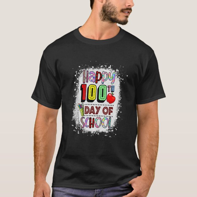 Camiseta 100º Dia de Professores Crianças Felizes 100 Dias (Frente)