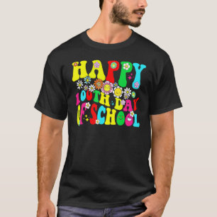 Camiseta 100º Dia De Professores Da Escola Retro Groovy Fel