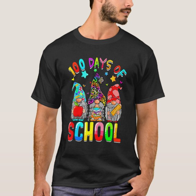 Camiseta 100º Dia de Professores De Gnomos Escolares 100 Di (Frente)