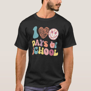 Camiseta 100º Dia De Professores Escolares Retro Groovy Fel