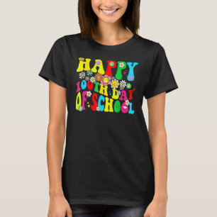 Camiseta 100º Dia de Professores Escolares Retro Groovy Hap