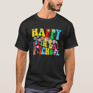 Camiseta 100º Dia de Professores Escolares Retro Groovy Hap