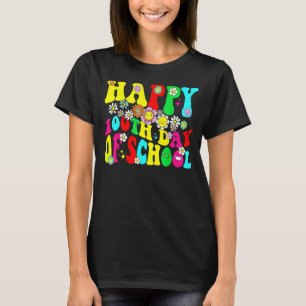 Camiseta 100º Dia de Professores Escolares Retro Groovy Hap