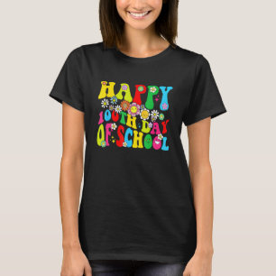 Camiseta 100º Dia de Professores Escolares Retro Groovy Hap